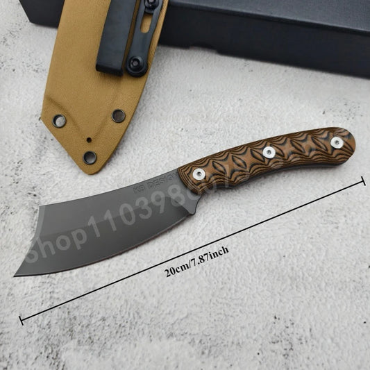 RMJ Outdoor Rock Climbing Knife With 8Cr13MoV Blade G10 Handle