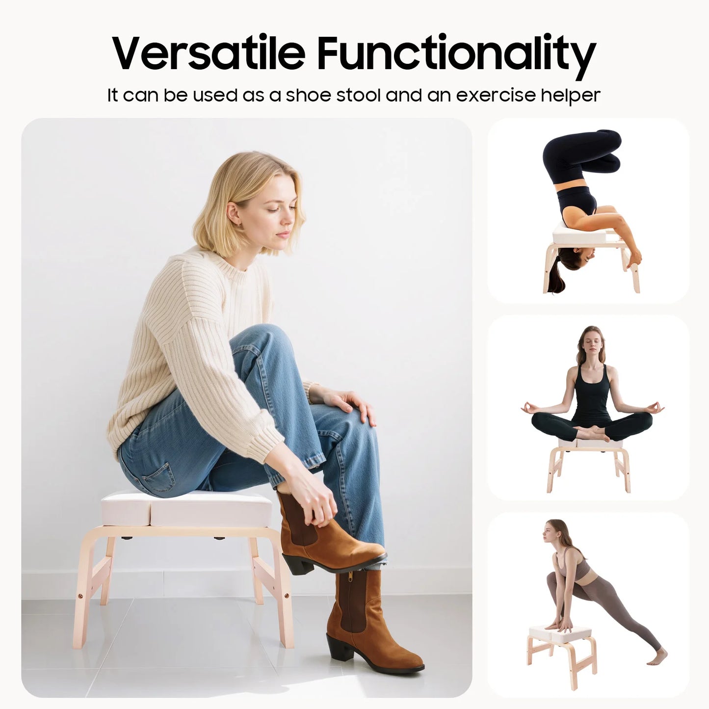 Yoga Headstand Stool Inverted PU Material For Home Yoga Exercises