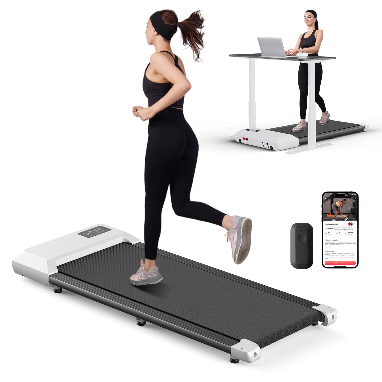 Superun 2-in-1 Home Treadmill 2.5 HP Bluetooth LCD