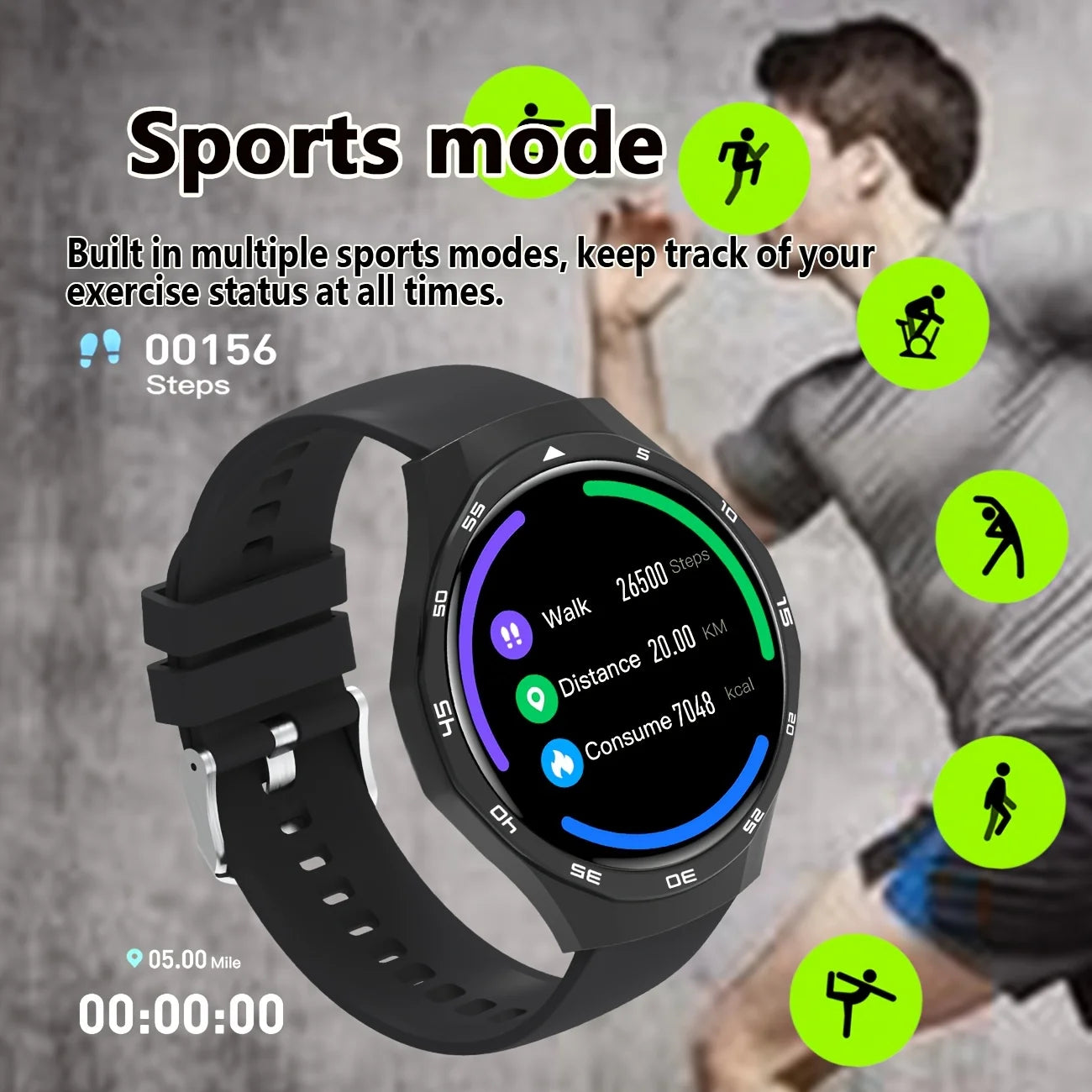 Odelettevcy Smartwatch With Call Function And Multi Sport Tracker