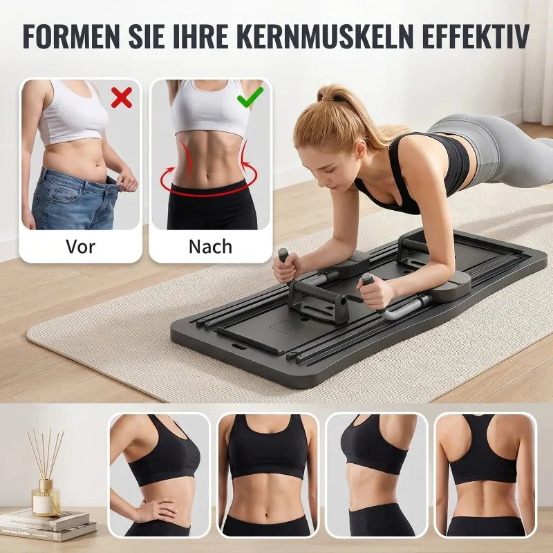 Portable Foldable Workout Board With Resistance Bands And Handles
