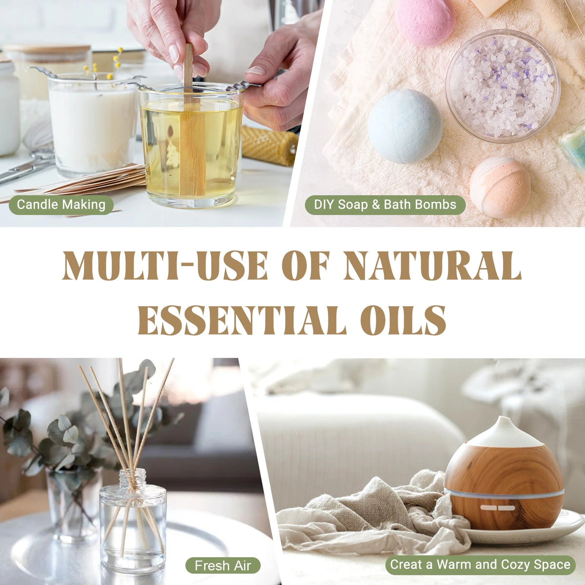 EUQEE Essential Oil Gift Set for Aromatherapy and Candle Making
