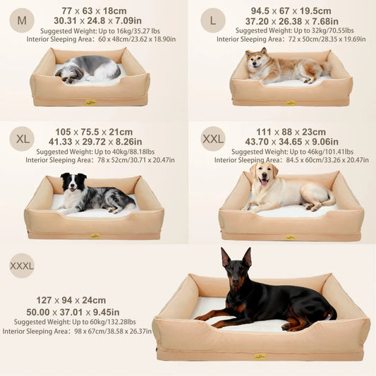 Extra Large Orthopedic Dog Bed Soft Calming Pet Sofa Couch Enhanced Bolster Deep Snuggle Bed