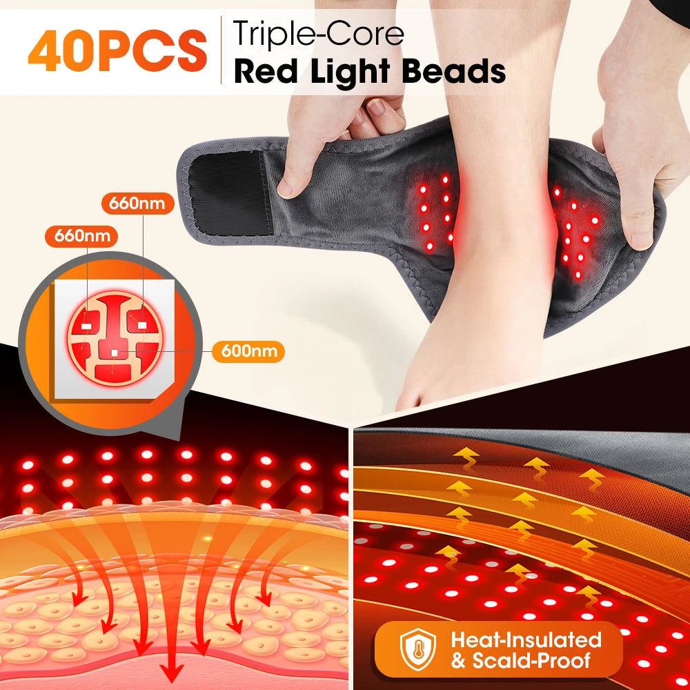 Hailicare Red Light Ankle Massager With Heat And Vibration