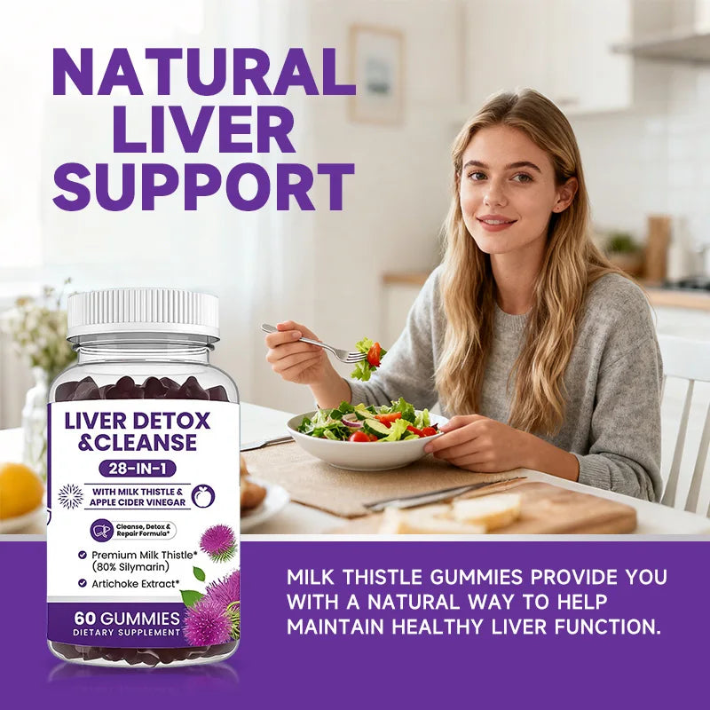 Liver Cleanse And Detox Gummies With Milk Thistle Support