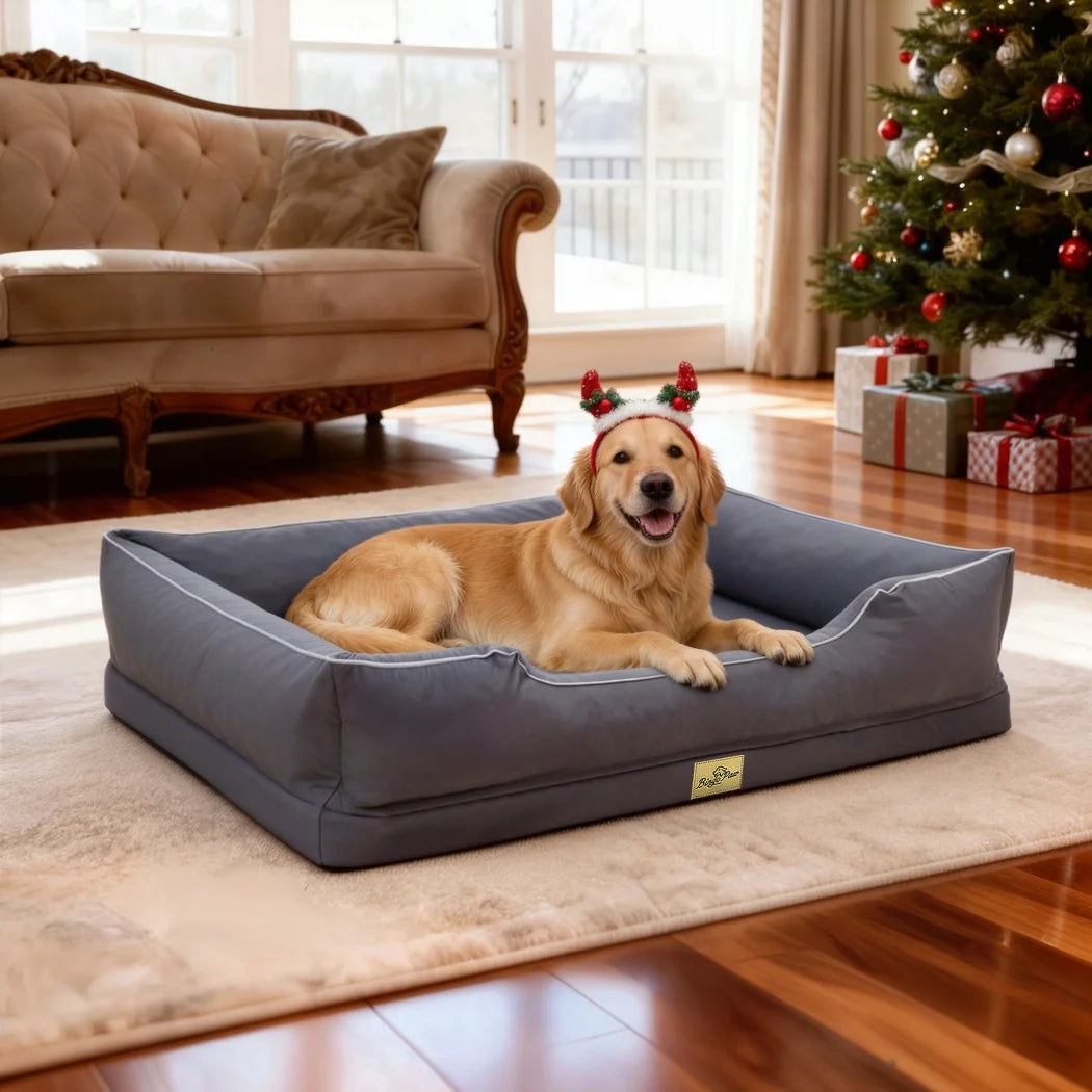 BORWART Orthopedic Dog Bed Sofa With Bolster Sides Washable Cover