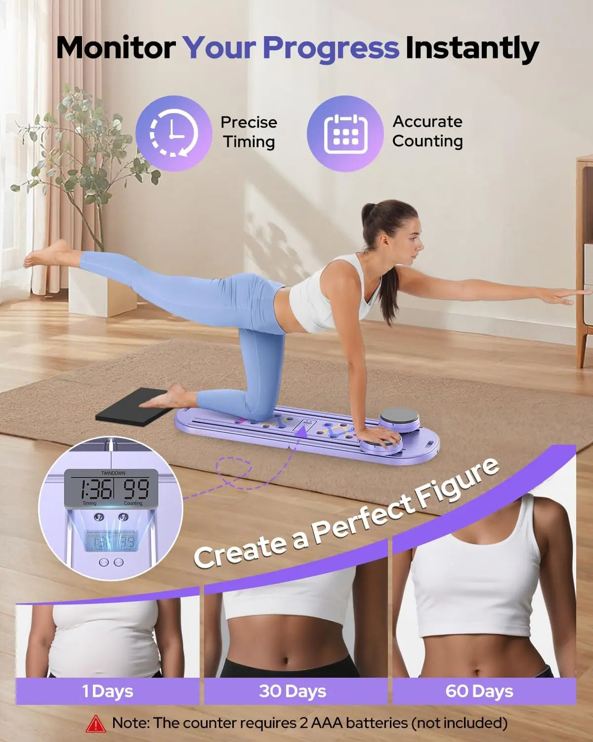 Foldable Pilates Reformer Set 7-in-1 Multi-Purpose Equipment