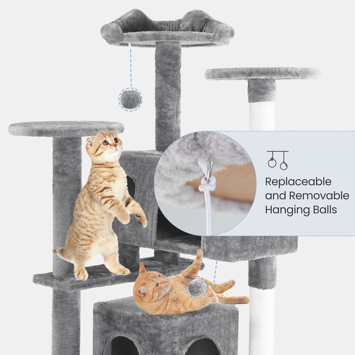 MCQ Multi-Level Cat Tree With Scratching Post Condo Toys