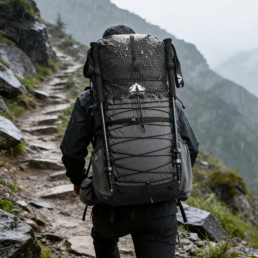 Night Cat Internal Frame Hiking Backpack With Rain Cover
