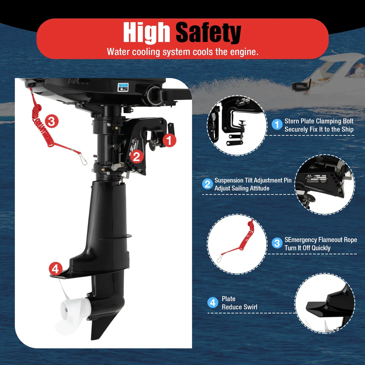 Six Point Five HP Outboard Motor With CDI Ignition System