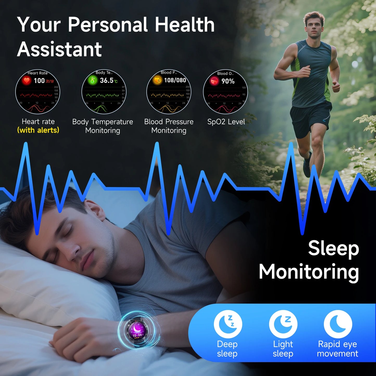 Marsyu ECG PPG Health Smartwatch With Sapphire Display