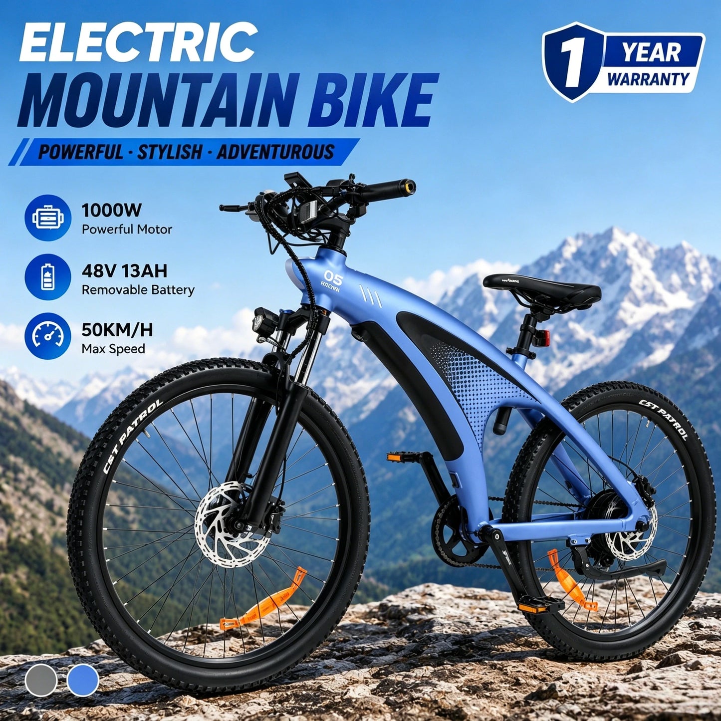 HUANCI Q5 1000W Adult Electric Bike With Aluminum Alloy Frame