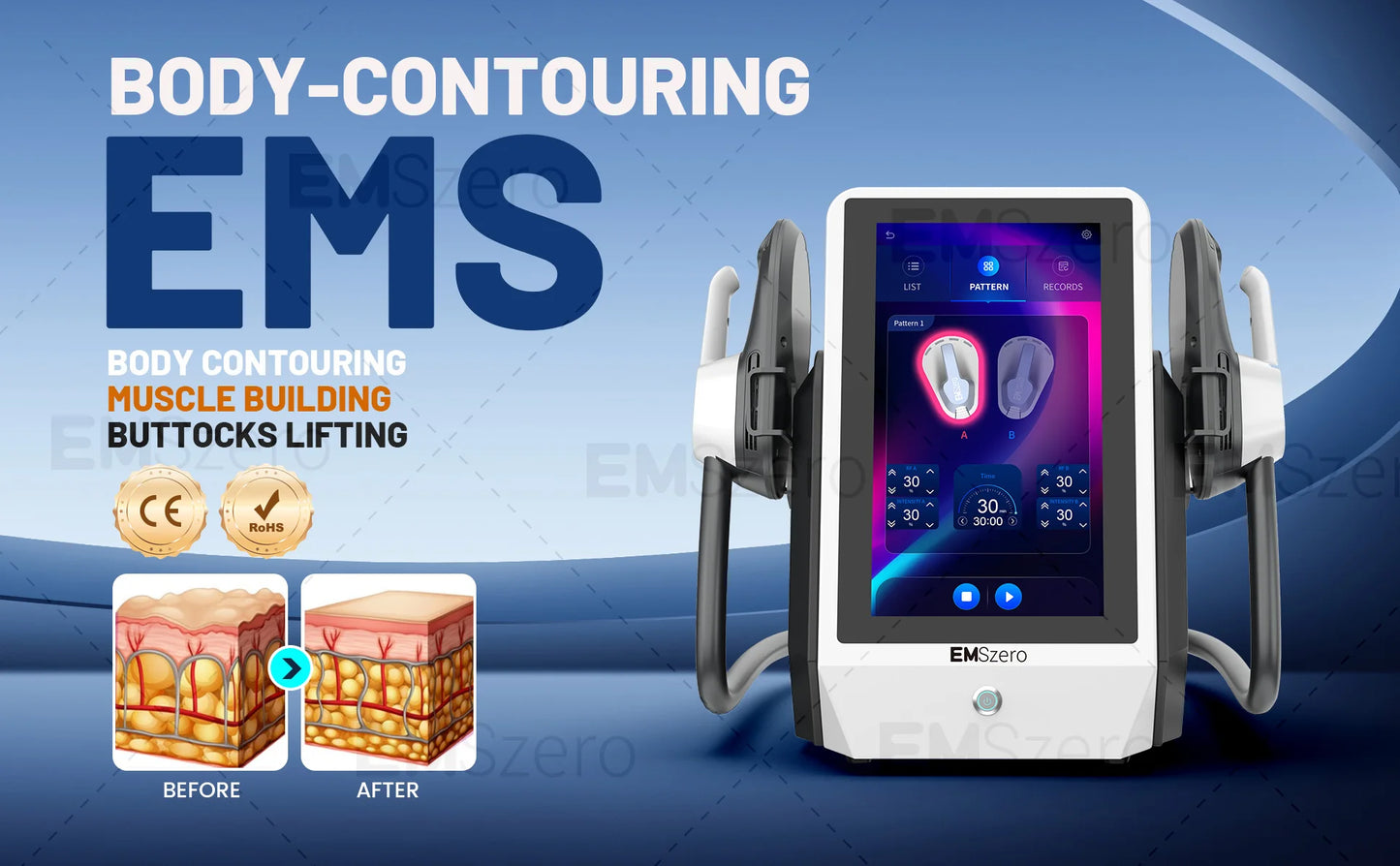 MYOSLIM EMS Zero Pro 200Hz Slimming Machine EMS EMT RF