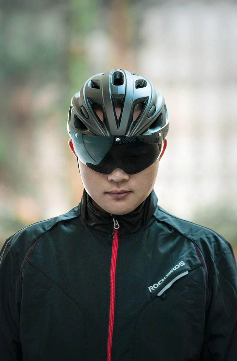 Rockbros Lightweight Cycling Helmet With Goggles For Road And Mountain