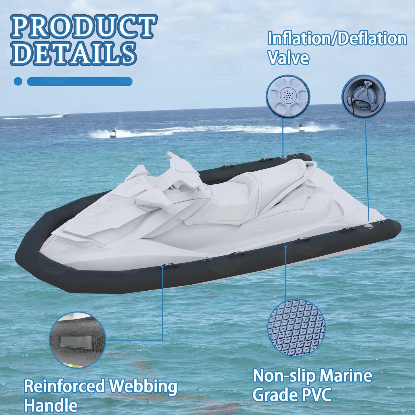 EJIA Inflatable PVC Jet Ski Safety Collar With Air Pump