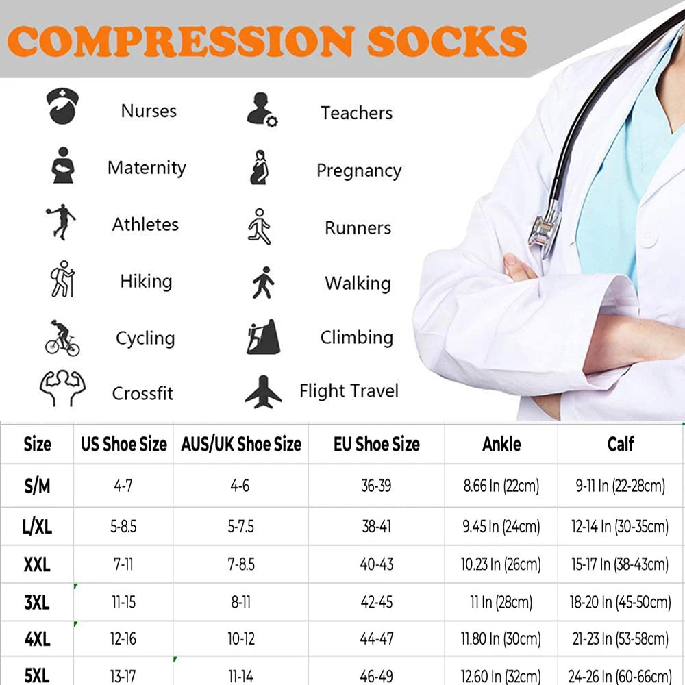 BROTHOCK Athletic Compression Socks for Medical Nursing and Sports