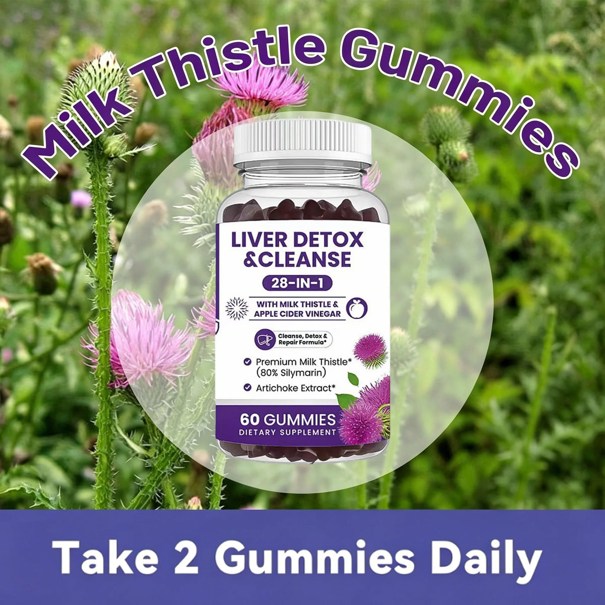 Liver Cleanse And Detox Gummies With Milk Thistle Support