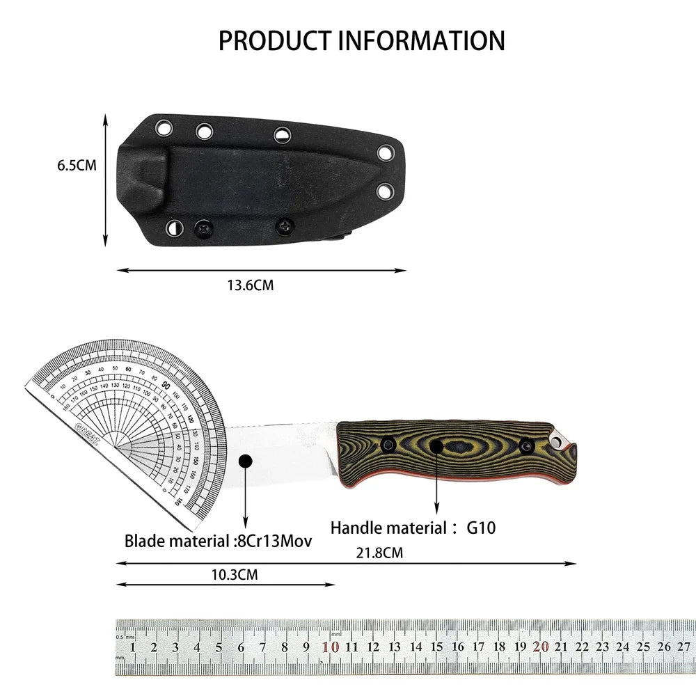 Diy Outdoor Fixed Blade Camping Knife With G10 Handle