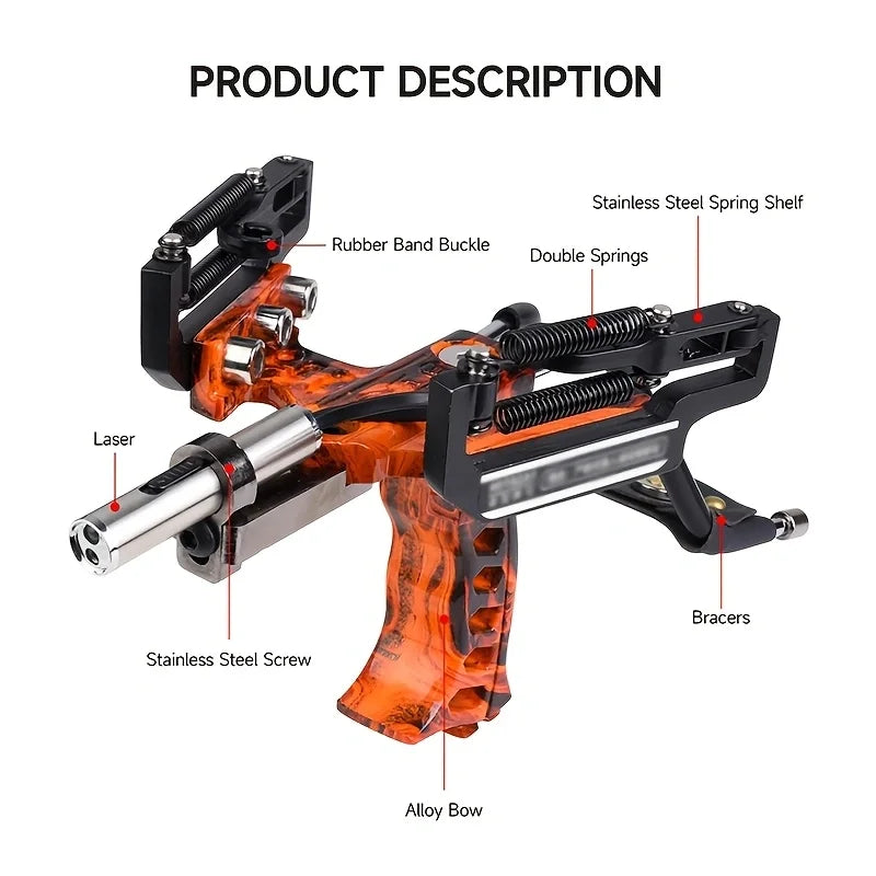 Portable Steel Wrist Guard Slingshot for Outdoor Precision Shooting Practice