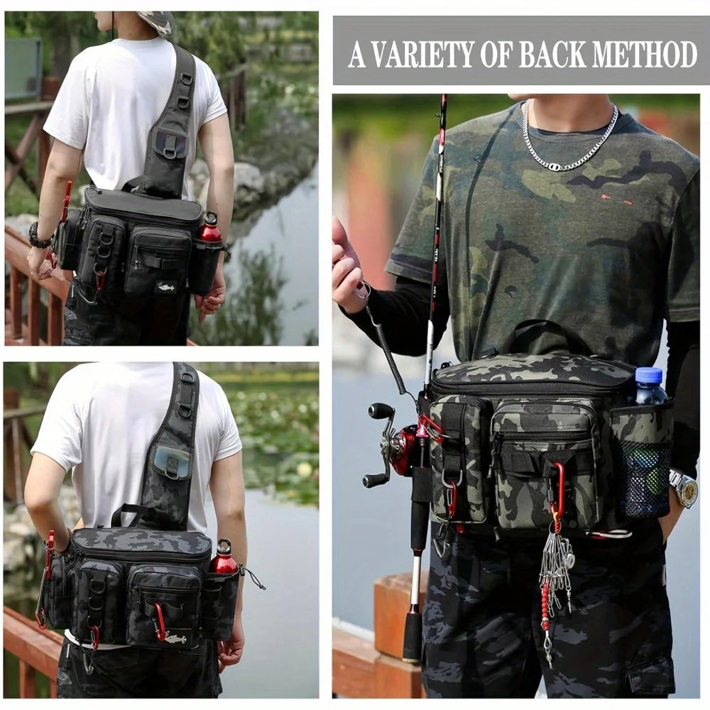 Multipurpose Nylon Fishing Tackle Backpack Waist Bag
