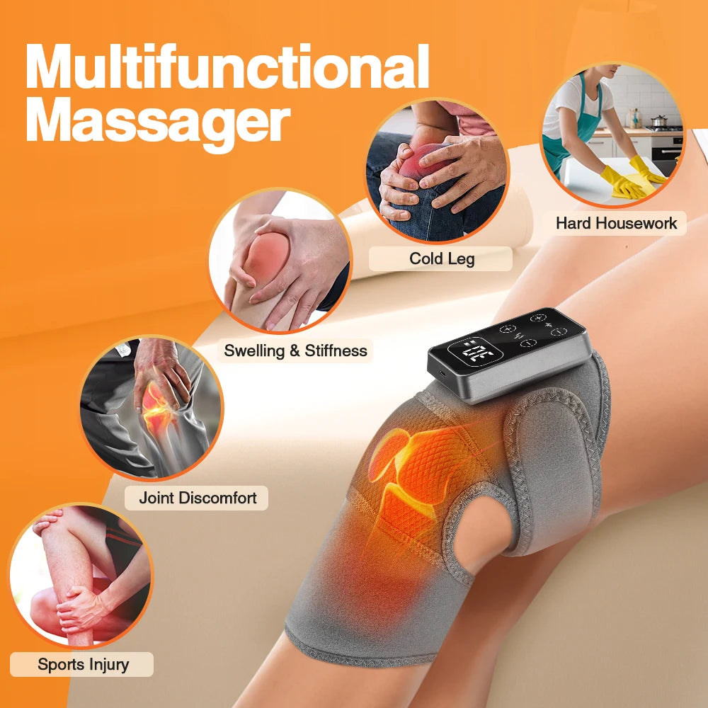 Hailicare Heated Knee Massager With Vibration And Cordless Heat Therapy