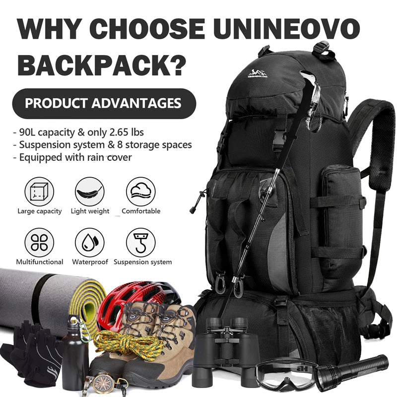 Scione Waterproof Hiking Backpack Large Capacity For Trekking And Camping