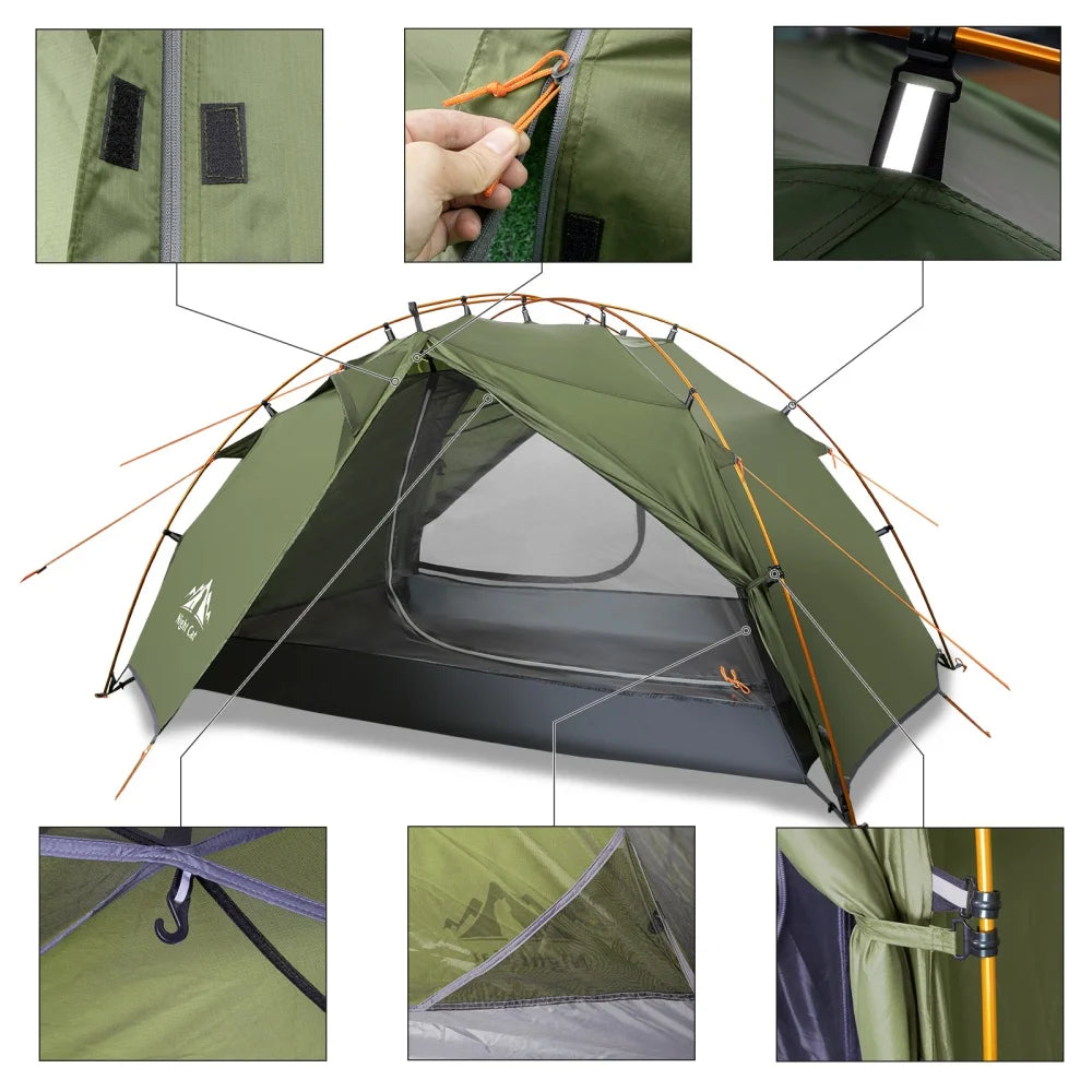 Night Cat Lightweight Waterproof Two Person Backpacking Camping Tent