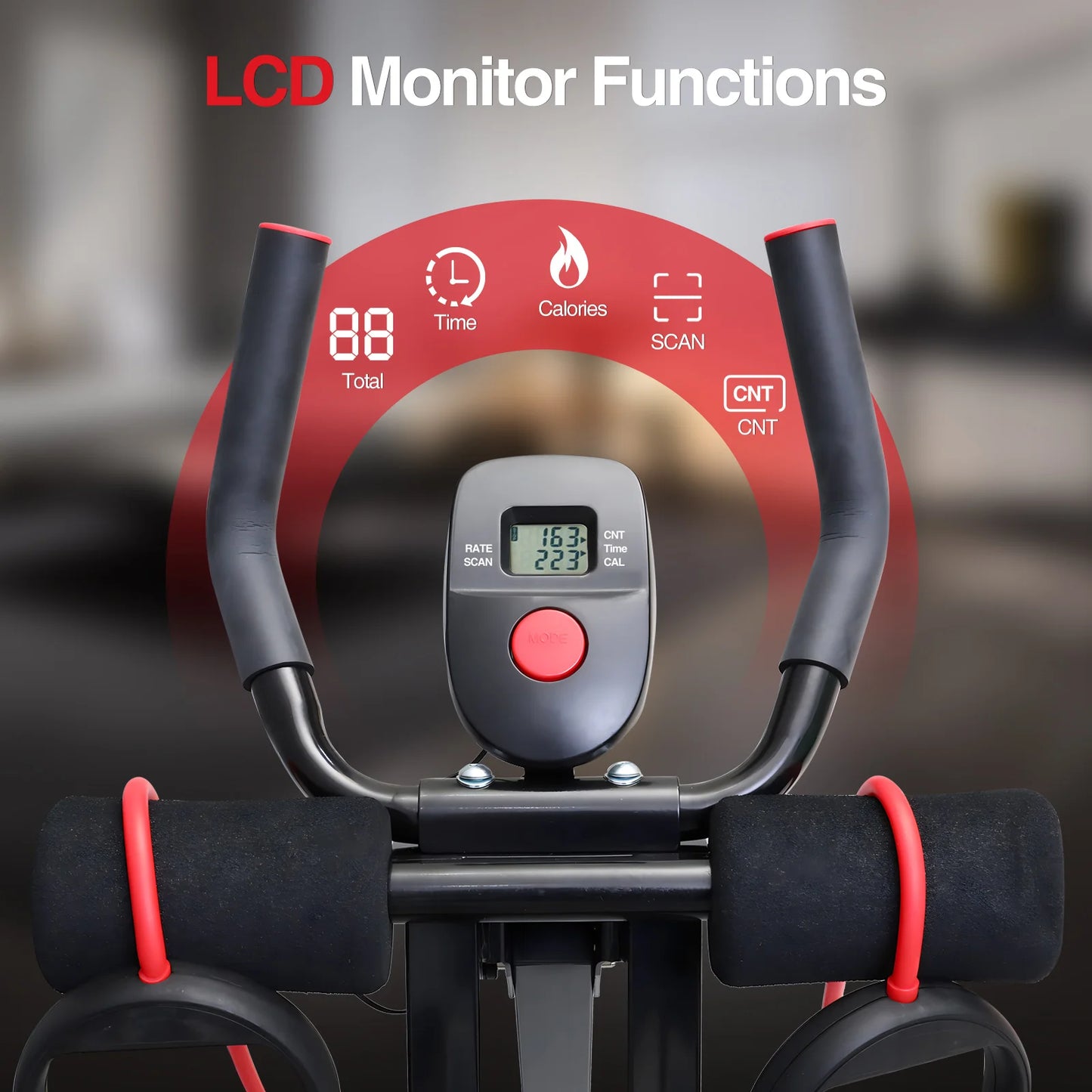 Foldable Ab Machine With Display Home Gym Fitness Trainer