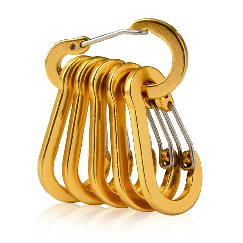 West Biking 6Pcs D Shape Carabiner Set for Outdoor Use