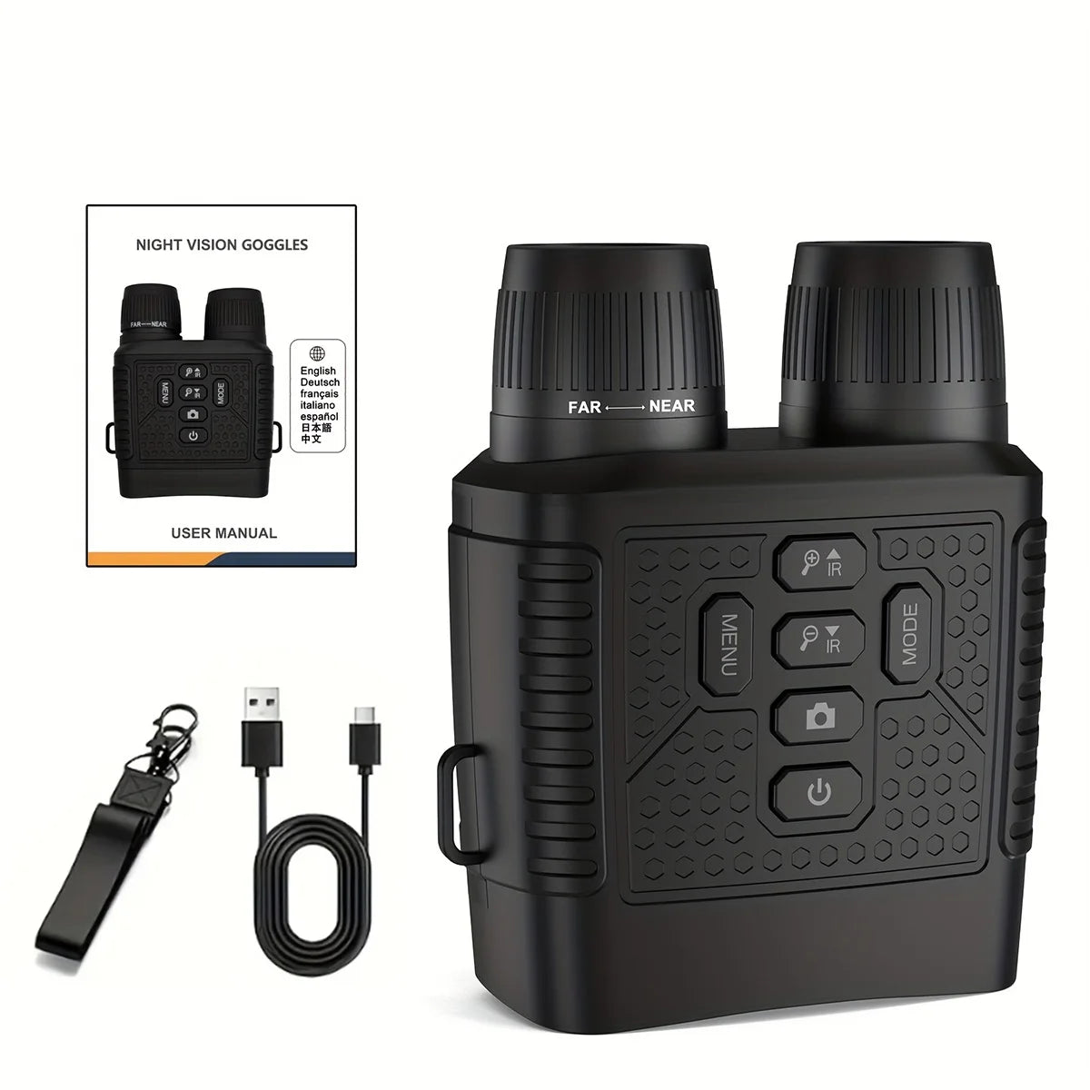 Digital Night Vision Binoculars With Infrared Zoom And Recording
