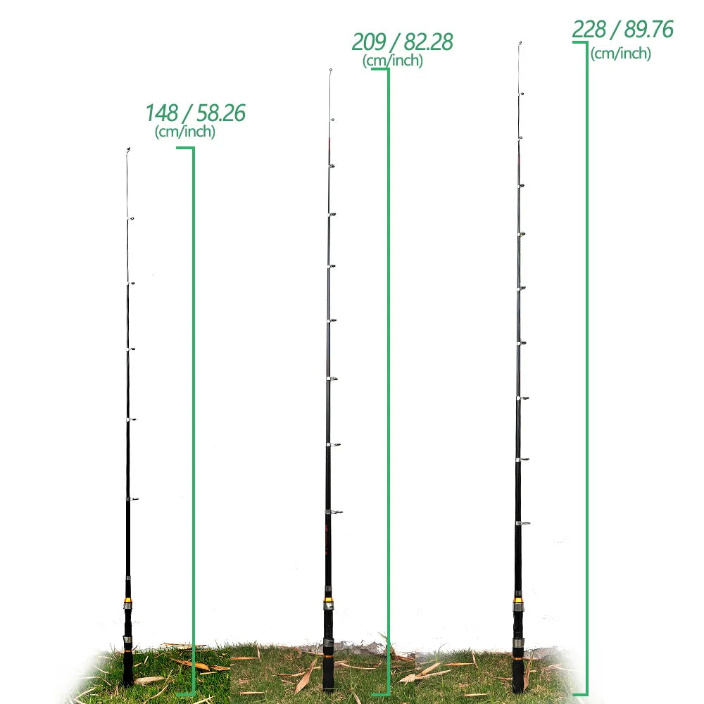 Portable Telescopic Spinning Fishing Rod For Carp And Beach