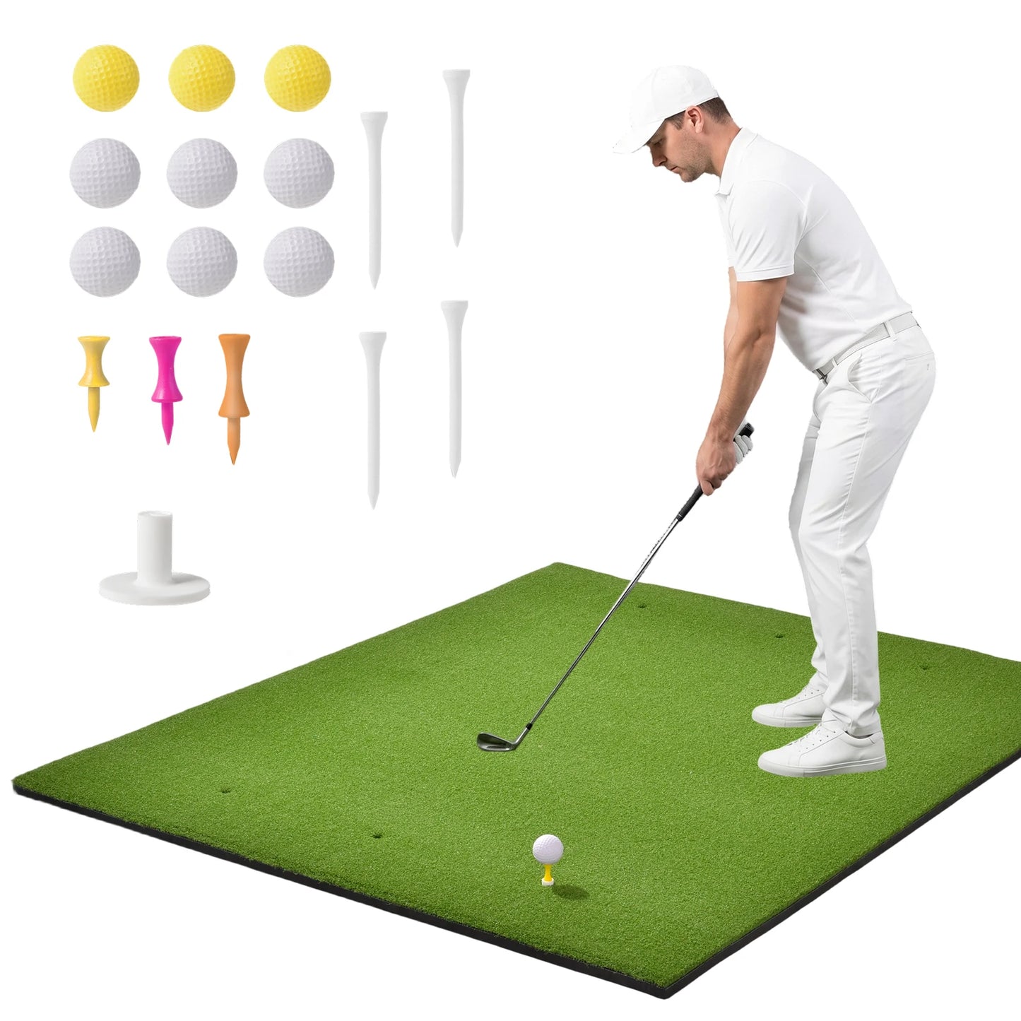 Golf Hitting Mat Synthetic Turf Training Aid For Indoor Practice