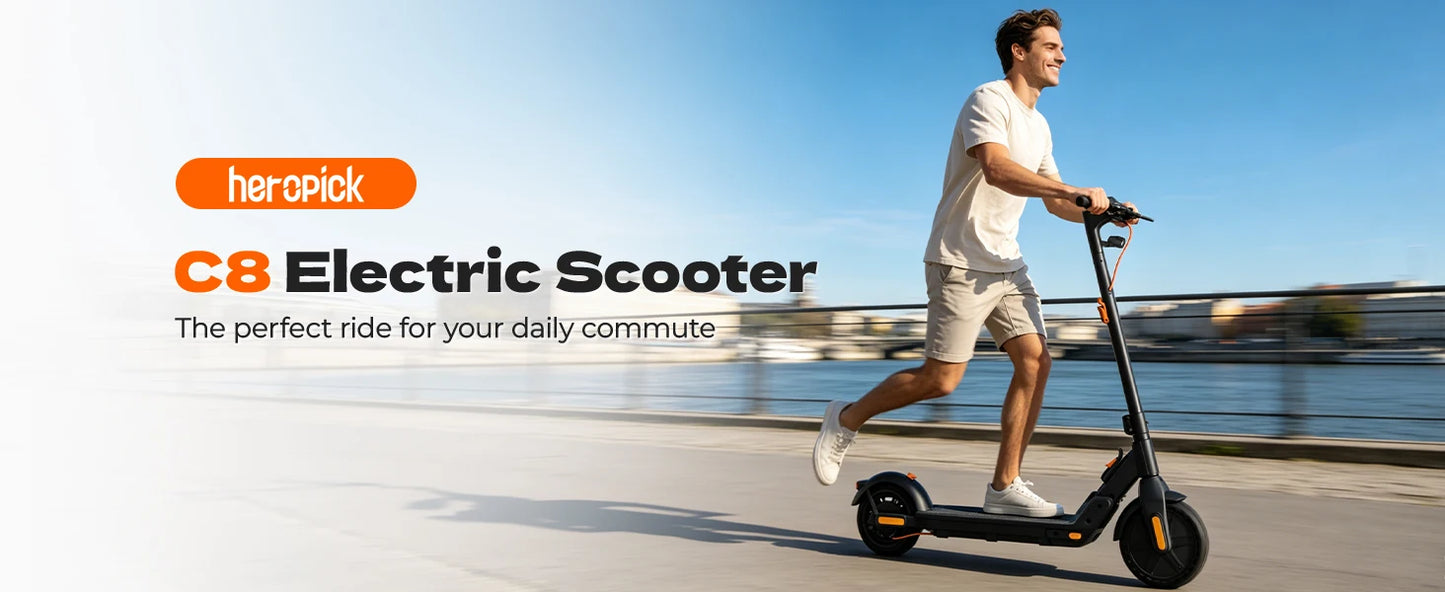 HeroPick C8 Adult Electric Scooter 350W Foldable With Suspension