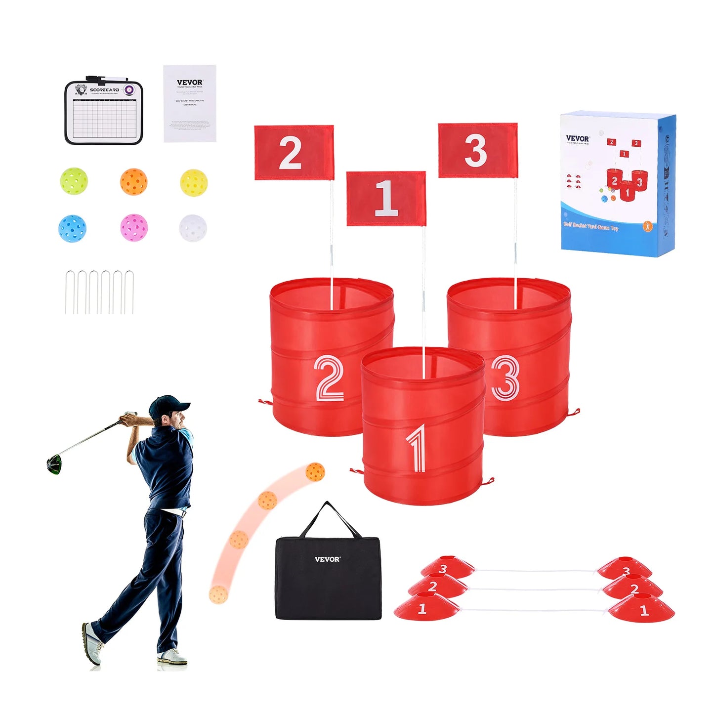 SucceBuy Portable Backyard Golf Practice Game for Kids