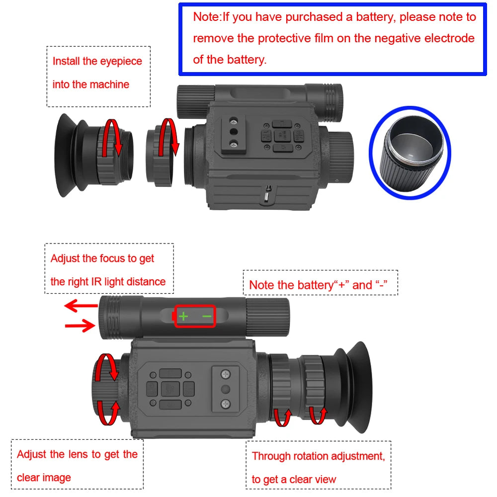 Megaorei 5X Zoom Night Vision Monocular With HD 1080P Recording
