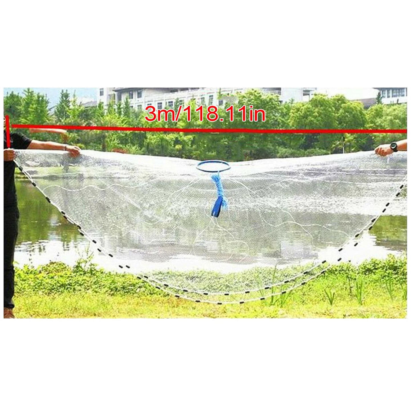 Bymaoar Round Throw Cast Net For Fishing Bait Trap