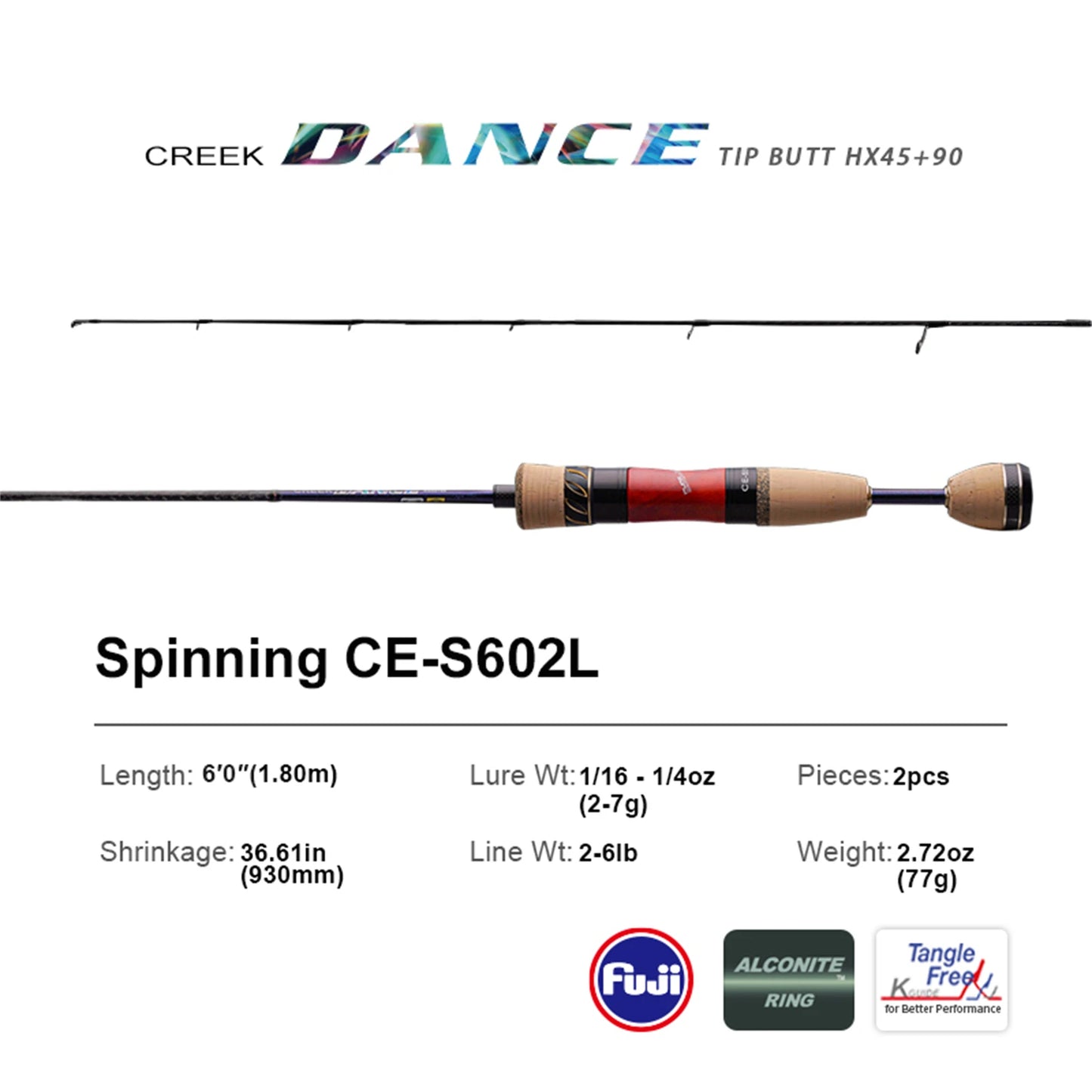 Purelure Creek Dance Ultralight Trout Spinning Rod Fuji Guides
