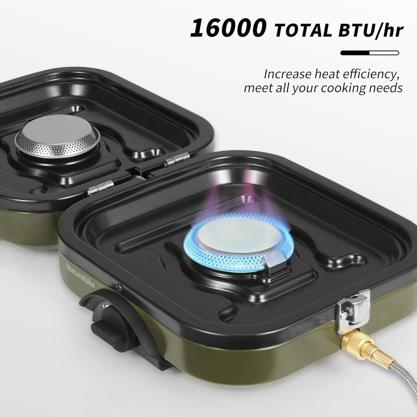 Naturehike Two Burner Portable Folding Gas Camping Stove With Griddle