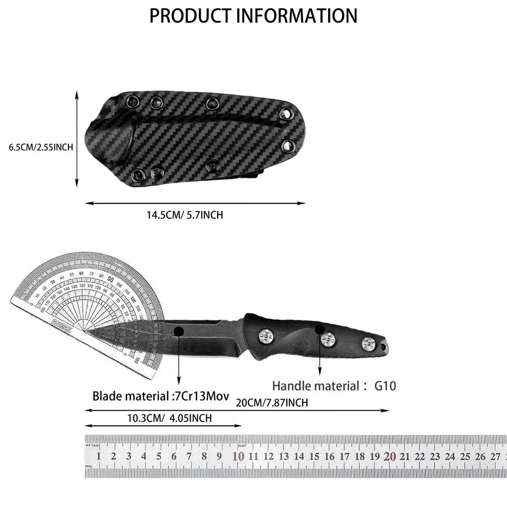 Premium 7Cr13Mov Fixed Blade Knife With G10 Handle And Sheath