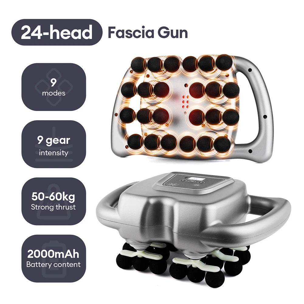 Foreverlily 16 Head Fascia Gun Full Body Massager With 9 Modes