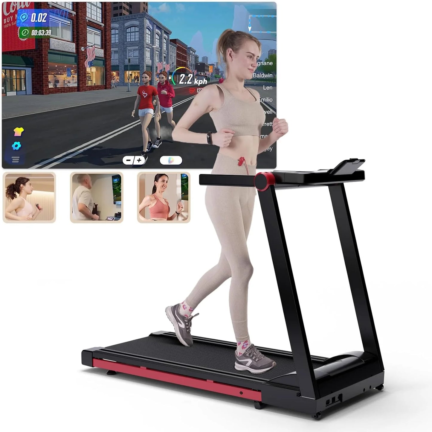 Superun 3.5HP Foldable Treadmill With 6 Percent Incline App Control