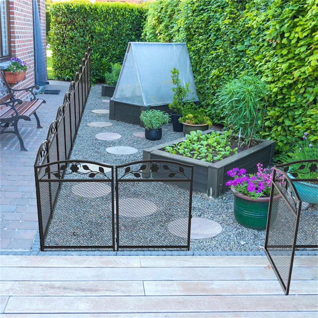 BORWART Tall Wrought Iron Dog Fence Panels For Pet Containment
