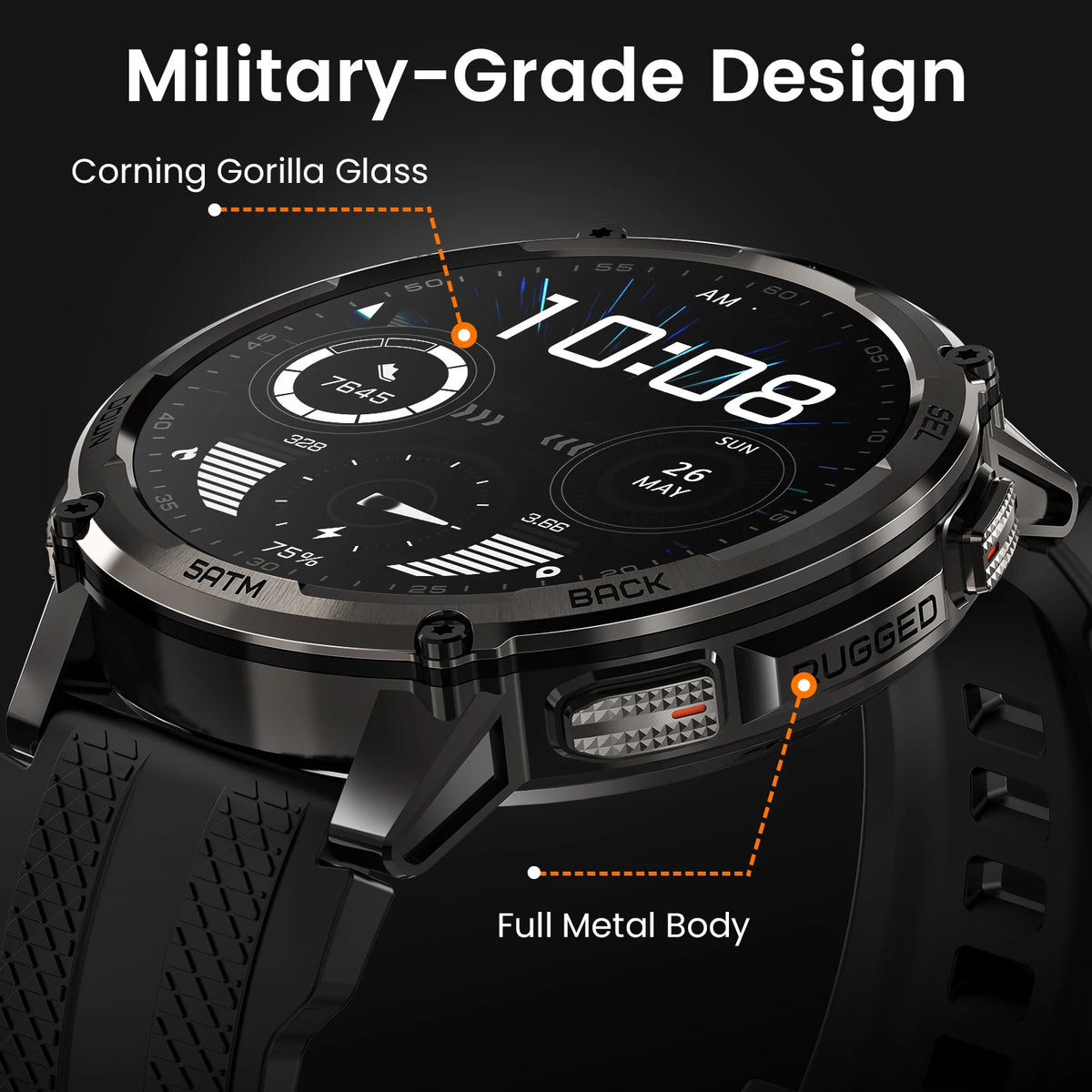 KOSPET Tank T4C Rugged Smartwatch With GPS Fitness Tracking