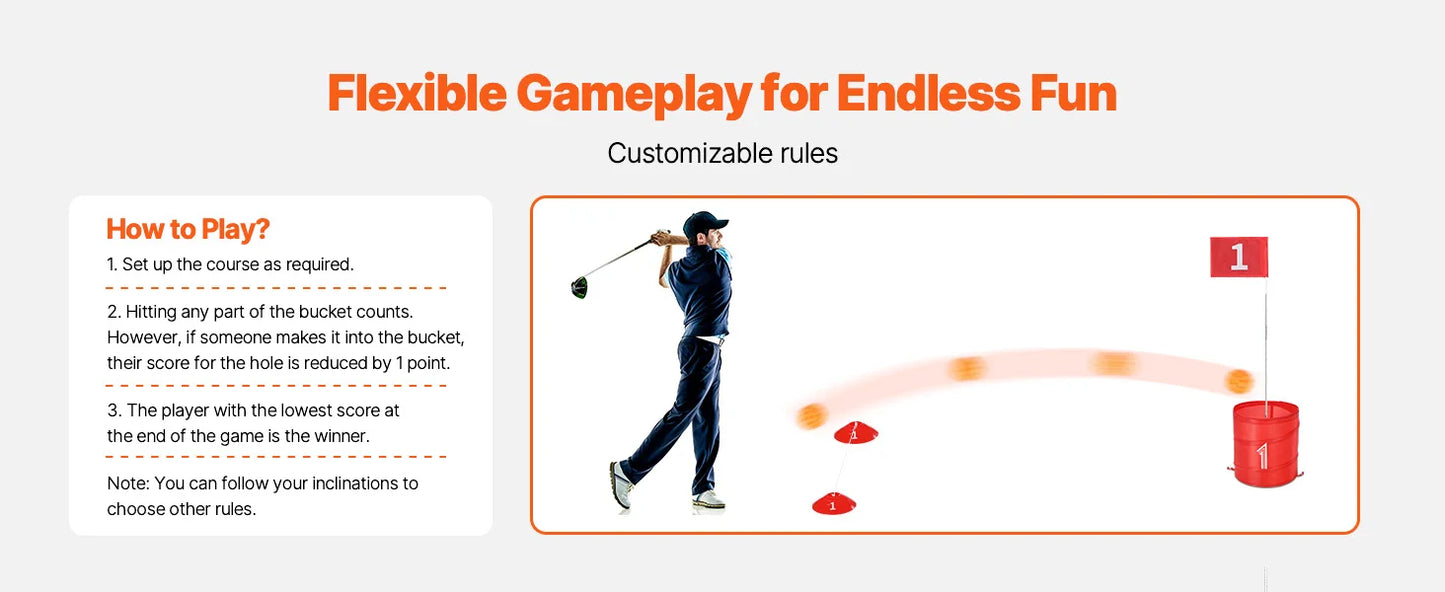 SucceBuy Portable Backyard Golf Practice Game for Kids