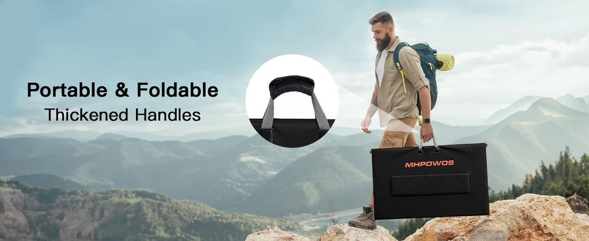 MHPOWOS Portable Foldable Solar Panel for RV and Outdoor Use