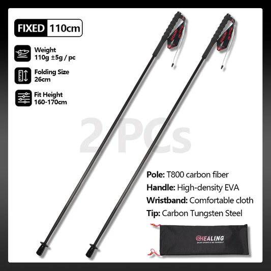 OKHEALING Trekking Poles Carbon Fiber Ultralight 2-Piece