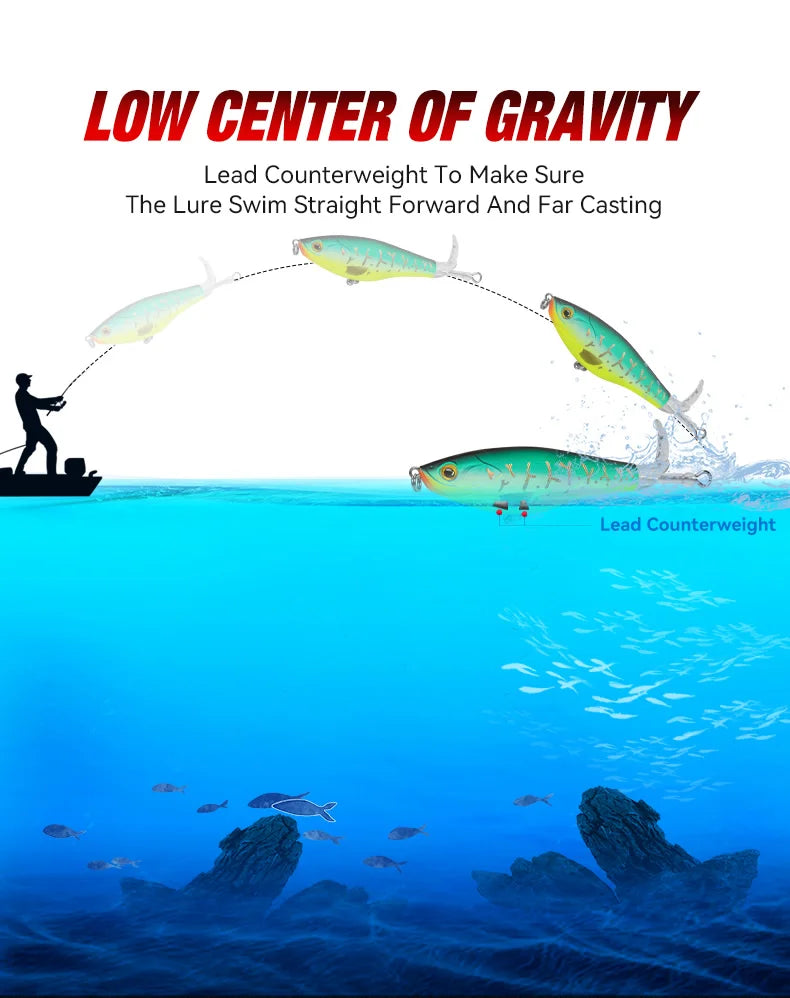 Kingdom Topwater Artificial Popper Lures For Bass And Pike