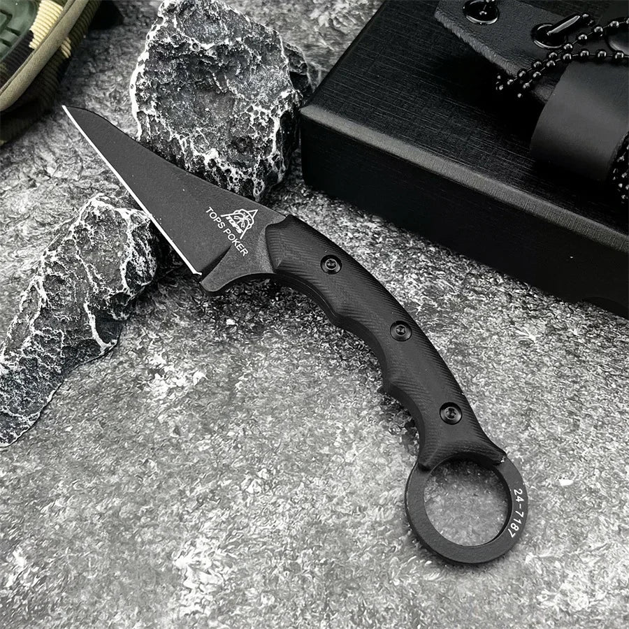 DIY Supplies Outdoor Knife With G10 Handle 8Cr13Mov Blade Camping
