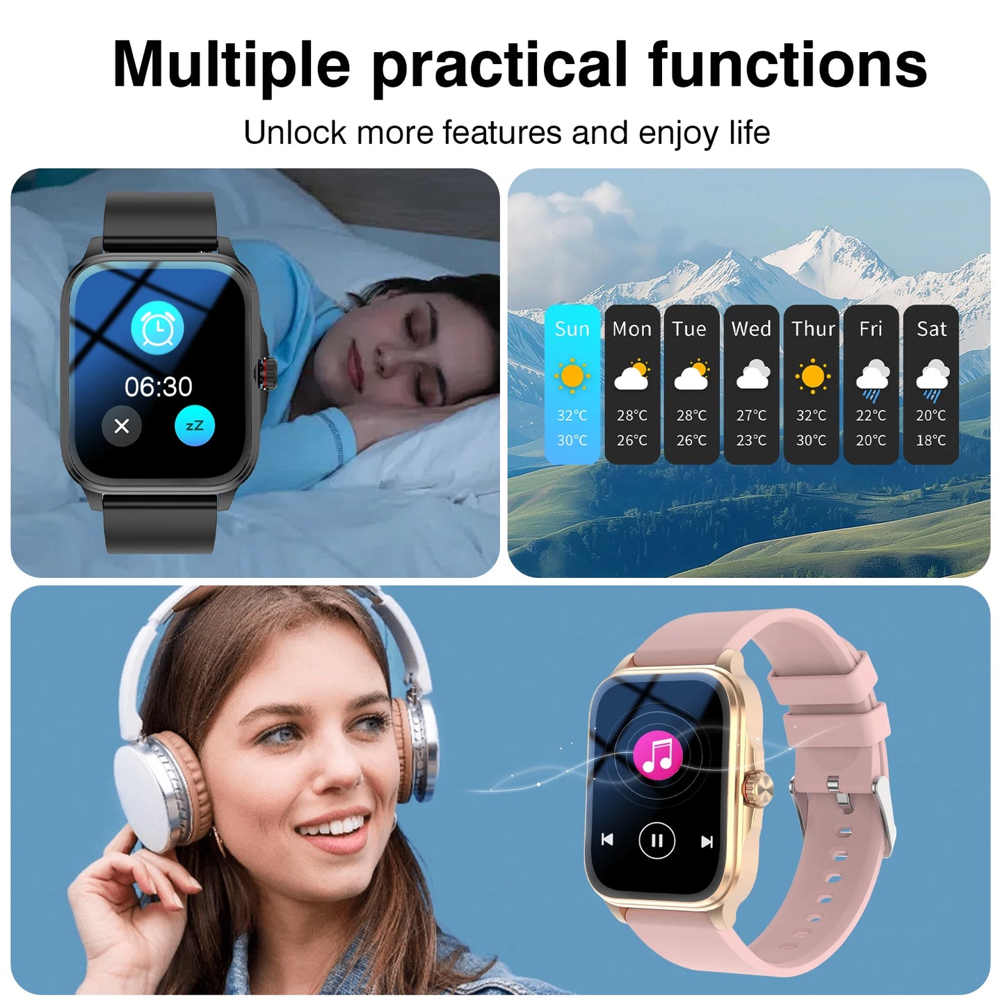 Odelettevcy Smartwatch With Wireless Calling And Fitness Tracking
