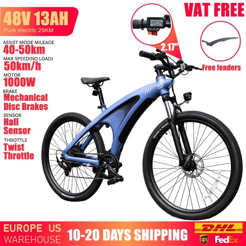 HUANCI Q5 1000W Adult Electric Bike With Aluminum Alloy Frame
